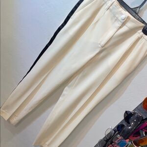 Dolce&Gabanna cream trousers with black stripe Italy 42 US 8 or Medium